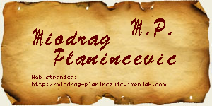 Miodrag Planinčević vizit kartica